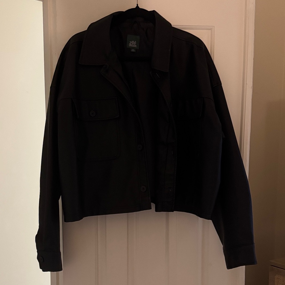 Wild Fable Black Utility/Leather Jacket